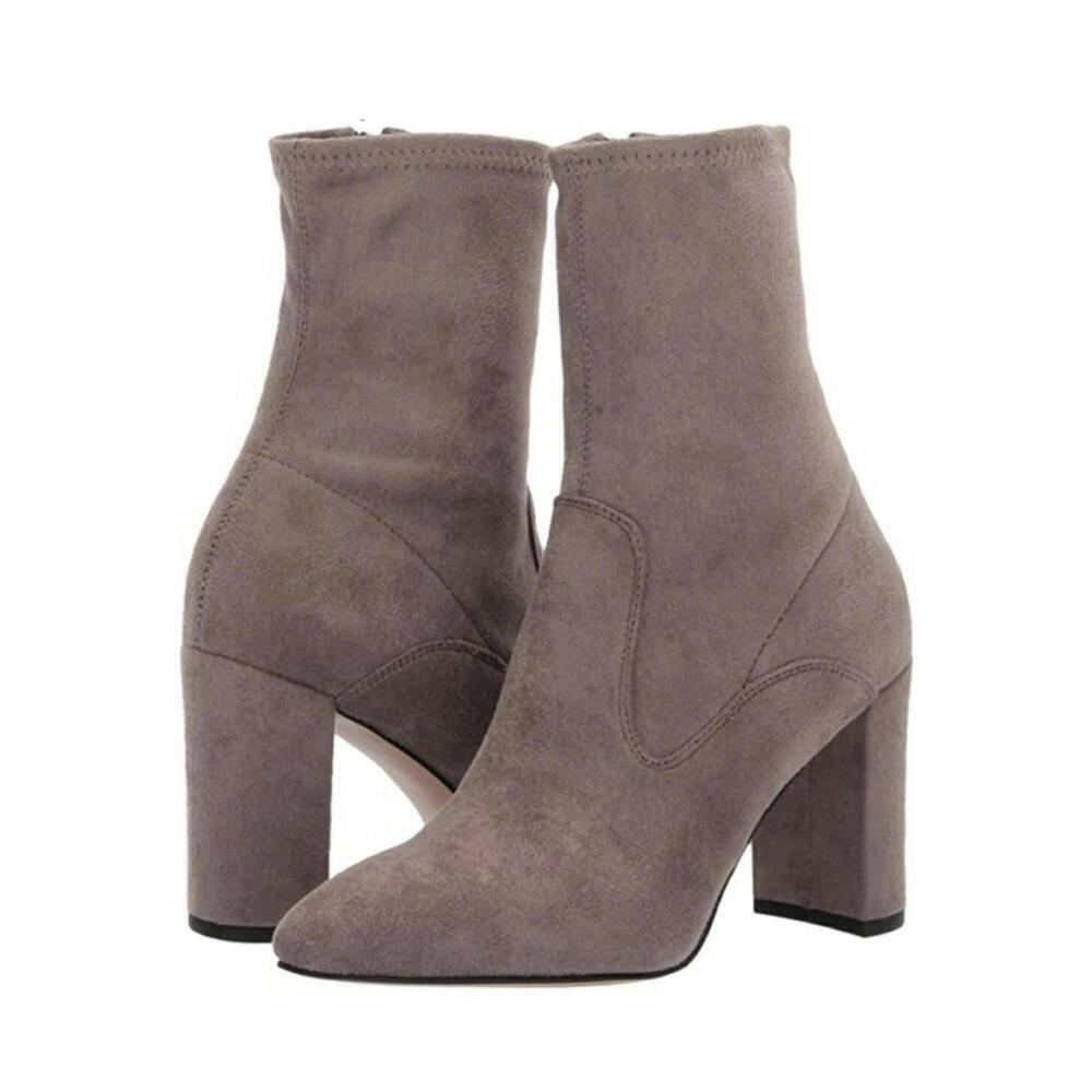 Sarto by Franco Sarto “Fancy” Stretch Ankle Zipper Bootie Taupe US-6 Sock Shoes